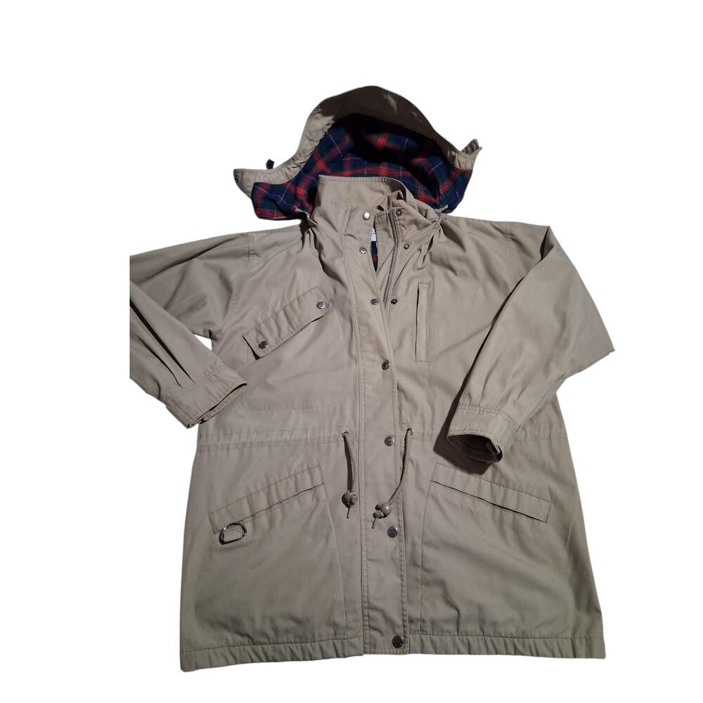 Vintage 90s Cabin Creek Womens sz 8/10 M Flannel Barn Field Utility Cargo Jacket